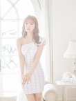 画像6: XSサイズあり【ANGEL R/エンジェルアール】リボンワンショルダー/ チェック/ タイト/ ミニドレス/ キャバドレス[OF2] (6)