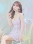 画像2: XSサイズあり【ANGEL R/エンジェルアール】チェックツイード/ ウエストパールビジュー/ フレア/ ミニドレス/ キャバドレス[OF2] (2)