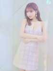 画像3: XSサイズあり【ANGEL R/エンジェルアール】チェックツイード/ ウエストパールビジュー/ フレア/ ミニドレス/ キャバドレス[OF2] (3)