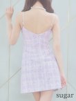 画像9: XSサイズあり【ANGEL R/エンジェルアール】チェックツイード/ ウエストパールビジュー/ フレア/ ミニドレス/ キャバドレス[OF2] (9)