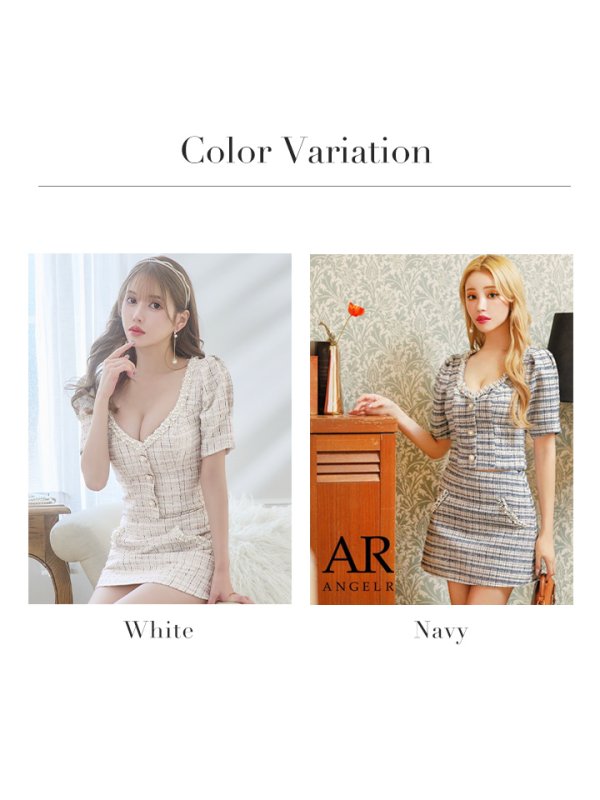 画像22: XSサイズあり【ANGEL R/エンジェルアール】デコルテパール/ ビジュー/ パフスリーブ/ セパレート/ マイクロミニ/ タイト/ミニドレス/ キャバドレス[OF2] (22)