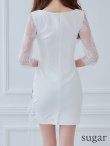 画像6: XSサイズあり【ANGEL R/エンジェルアール】バストレースアップ/ フラワーロングスリーブ/ 袖あり/ 長袖/ タイト/ ミニドレス/ キャバドレス[OF2] (6)