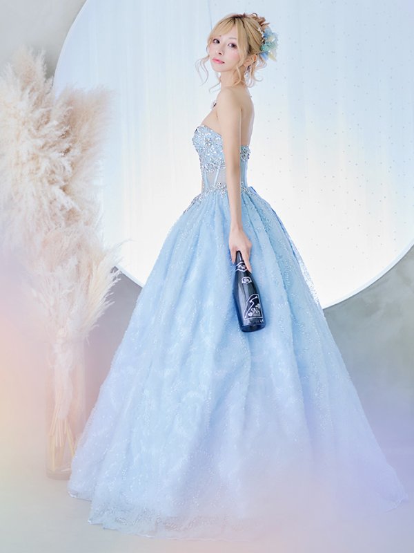 画像18: 【門りょう / 関西コレクション着用】【ANGEL R/エンジェルアール】ベア/ ウェディング/ バースデー/ プリンセス/ コルセット/ フラワーレース/ バストビジュー/ ウエストシースルー/ キャバドレスlong[HC03] (18)