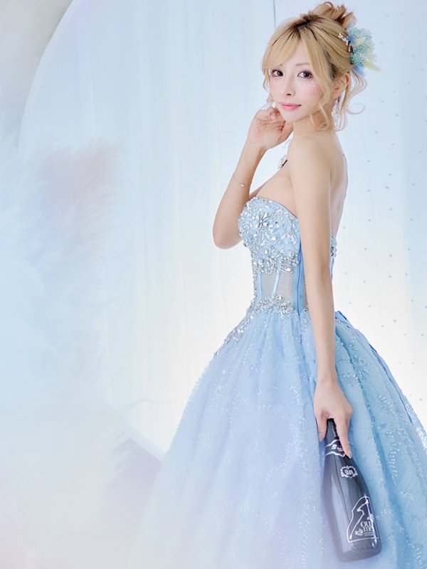 画像19: 【門りょう / 関西コレクション着用】【ANGEL R/エンジェルアール】ベア/ ウェディング/ バースデー/ プリンセス/ コルセット/ フラワーレース/ バストビジュー/ ウエストシースルー/ キャバドレスlong[HC03] (19)