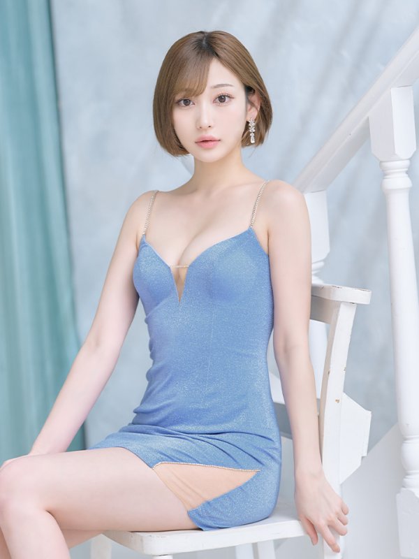 画像6: XSサイズあり【ANGEL R/エンジェルアール】バックチェーンビジュー/ ラメ/ キャミソール/ ワンカラー/ ストレッチ/ シアー/ タイト/ ミニドレス/ キャバドレス[OF2] (6)