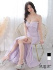 画像1: 【ANGEL R/エンジェルアール】バストリボン/ ウエストラメレース/ ベア/ スリット/ ワンカラー/ タイト/ ロングドレス/ キャバドレス long[OF2] (1)