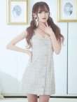 画像28: XSサイズあり【ANGEL R/エンジェルアール】チェックツイード/ バストパールビジュー/ フロントボタン/ フレア/ ミニドレス/ キャバドレス[OF2] (28)