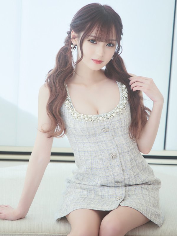 画像5: XSサイズあり【ANGEL R/エンジェルアール】チェックツイード/ バストパールビジュー/ フロントボタン/ フレア/ ミニドレス/ キャバドレス[OF2] (5)