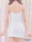 画像10: sugarコラボ商品☆XSサイズあり【ANGEL R/エンジェルアール】スパンコール/ フロントジップ/ キャミ/ タイト/ マイクロミニドレス/ キャバドレス[OF2] (10)