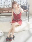 画像2: XSサイズあり【ANGEL R/エンジェルアール】ショルダーデコルテパール/ ビジューポケット/ ツイード/ ノースリーブ/ Aライン/ ミニドレス/ キャバドレス[OF2] (2)