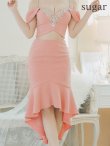 画像12: XSサイズあり【ANGEL R/エンジェルアール】バストフラワーレース/ ビジュー/ セパレート/ オフショル/ マーメイド/ ミディアムドレス/ キャバドレス[OF2] (12)