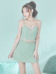 画像9: XSサイズあり【ANGEL R/エンジェルアール】アッパーフロントビジュー/ セパレート/ キャミソール/ セットアップ/ 台形スカート/ ミニドレス/ キャバドレス[OF2] (9)