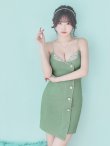 画像20: XSサイズあり【ANGEL R/エンジェルアール】バストメッシュ/ ビジュー/ ボタン/ キャミソール/ タイト/ ミニドレス/ キャバドレス[OF2] (20)