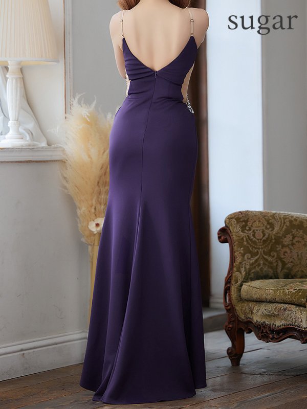 画像26: 【ANGEL R/エンジェルアール】バストスパンコール/ パールビジュー/ タッククロス/ キャミ/ タイト/ スリット/ ロングドレス/ キャバドレス long[OF2] (26)