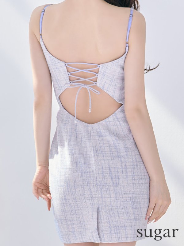 画像6: XSサイズあり【ANGEL R/エンジェルアール】バストタック/ ウエストビジュー/ ツイード/ タイト/ ミニドレス/ キャバドレス[OF2] (6)