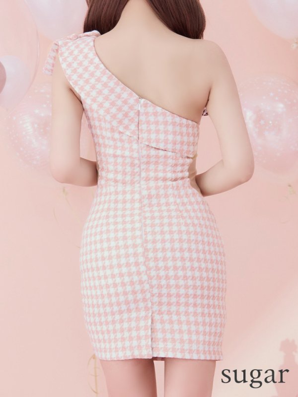 画像24: sugarコラボ商品☆XSサイズあり【ANGEL R/エンジェルアール】ワンショルダー/ 千鳥柄/ ツイード/ ビッグリボンパールビジュー/ タイト/ ミニ/ キャバドレス[OF2] (24)