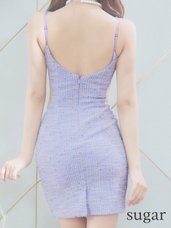 画像20: XSサイズあり【ANGEL R/エンジェルアール】クロスラインビジュー/ チェック/ キャミソール/ タイト/ ミニドレス/ キャバドレス[OF2] (20)