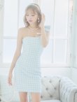 画像3: XSサイズあり【ANGEL R/エンジェルアール】アシンメトリー/ ショルダーギャザー/ チェック/ ツイード/ タイト/ ミニドレス/ キャバドレス[OF2] (3)