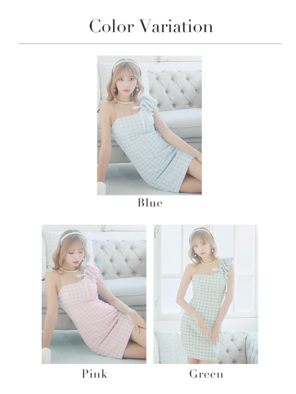 画像21: XSサイズあり【ANGEL R/エンジェルアール】アシンメトリー/ ショルダーギャザー/ チェック/ ツイード/ タイト/ ミニドレス/ キャバドレス[OF2] (21)