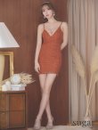画像10: XSサイズあり【ANGEL R/エンジェルアール】バストラインビジュー/ レザーチェーン/ チェック/ キャミソール/ タイト/ ミニドレス/ キャバドレス[OF2] (10)