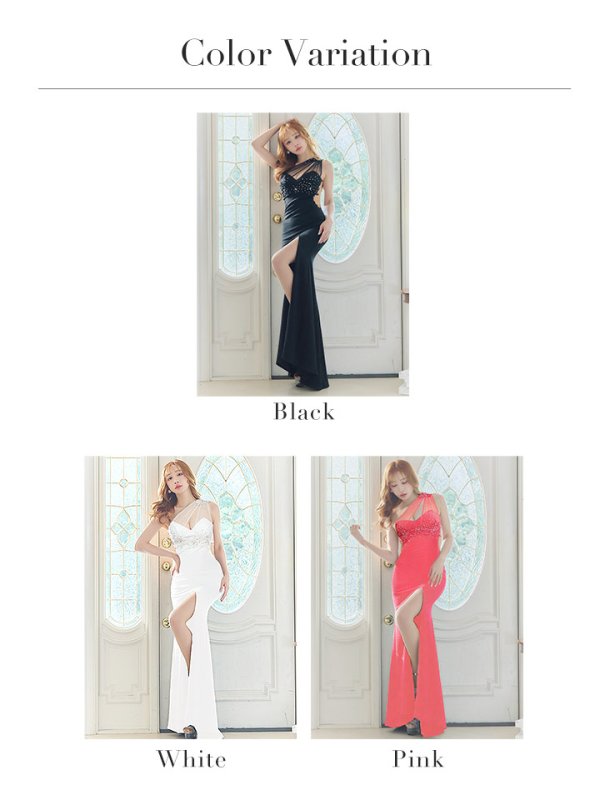 画像20: 【ANGEL R/エンジェルアール】デコルテワンショルダーレース/ ビジュー/ タイト/ ロングドレス/ キャバドレス long[OF2] (20)