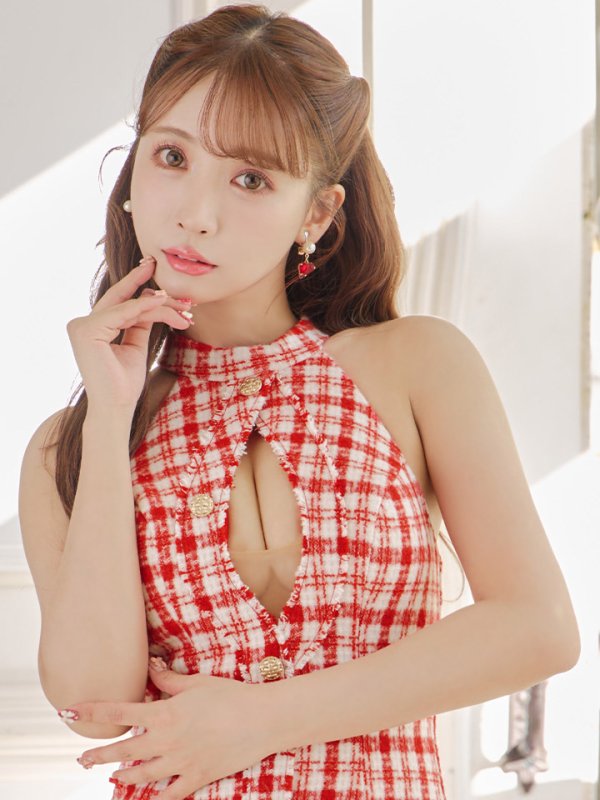 画像10: sugar限定☆ XSサイズあり【ANGEL R/エンジェルアール】チェック/ ツイード/ バストカット/ ノースリーブ/ タイト/ ミニドレス/ キャバドレス[OF2] (10)