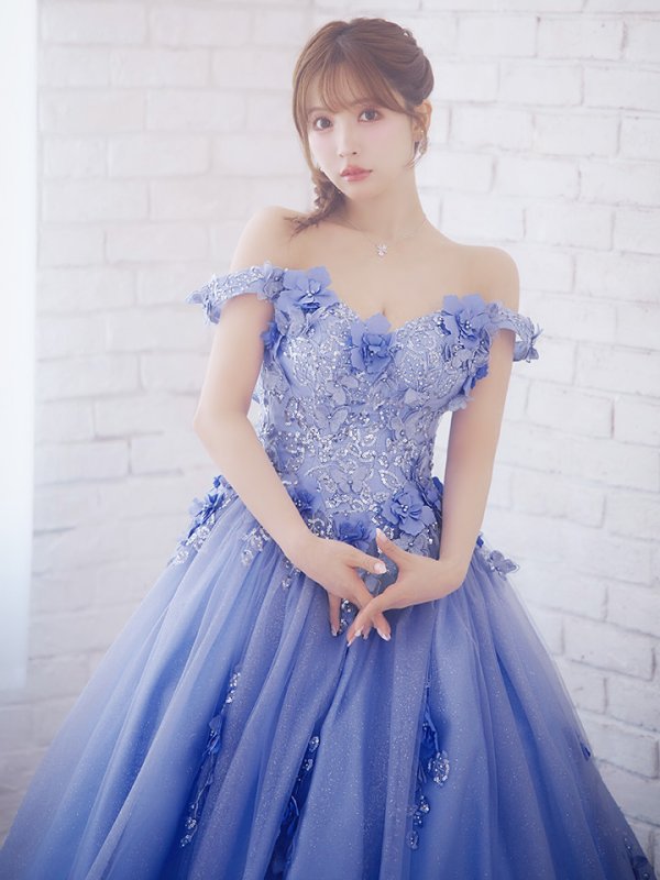 画像2: 【ANGEL R/エンジェルアール】ベア/ 立体フラワー/ ウェディング/ バースデー/ プリンセス/ フレア/ ロングドレス/ キャバドレスlong[HC03] (2)