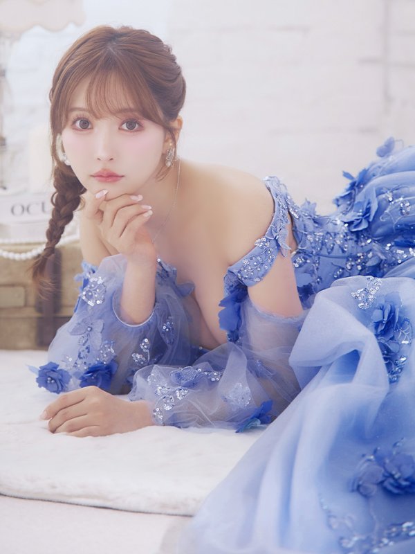 画像3: 【ANGEL R/エンジェルアール】ベア/ 立体フラワー/ ウェディング/ バースデー/ プリンセス/ フレア/ ロングドレス/ キャバドレスlong[HC03] (3)