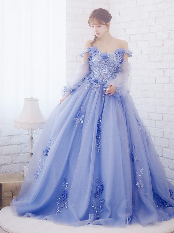 画像5: 【ANGEL R/エンジェルアール】ベア/ 立体フラワー/ ウェディング/ バースデー/ プリンセス/ フレア/ ロングドレス/ キャバドレスlong[HC03] (5)