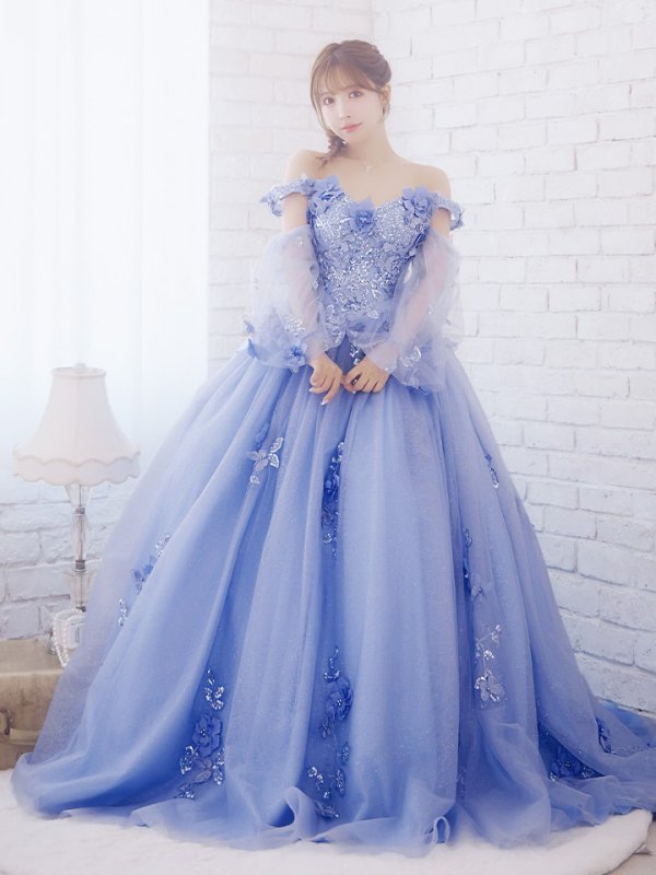 画像6: 【ANGEL R/エンジェルアール】ベア/ 立体フラワー/ ウェディング/ バースデー/ プリンセス/ フレア/ ロングドレス/ キャバドレスlong[HC03] (6)