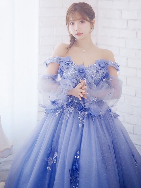 画像8: 【ANGEL R/エンジェルアール】ベア/ 立体フラワー/ ウェディング/ バースデー/ プリンセス/ フレア/ ロングドレス/ キャバドレスlong[HC03] (8)