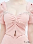画像12: XSサイズあり【ANGEL R/エンジェルアール】バストビジュー/ クロスタック/ パフスリーブ/ セパレート/ マイクロミニ/ フレア/ミニドレス/ キャバドレス[OF2] (12)
