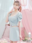 画像38: XSサイズあり【ANGEL R/エンジェルアール】バストビジュー/ クロスタック/ パフスリーブ/ セパレート/ マイクロミニ/ フレア/ミニドレス/ キャバドレス[OF2] (38)