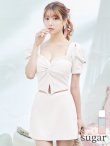 画像17: XSサイズあり【ANGEL R/エンジェルアール】バストビジュー/ クロスタック/ パフスリーブ/ セパレート/ マイクロミニ/ フレア/ミニドレス/ キャバドレス[OF2] (17)