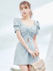 画像39: XSサイズあり【ANGEL R/エンジェルアール】バストビジュー/ クロスタック/ パフスリーブ/ セパレート/ マイクロミニ/ フレア/ミニドレス/ キャバドレス[OF2] (39)