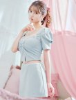 画像40: XSサイズあり【ANGEL R/エンジェルアール】バストビジュー/ クロスタック/ パフスリーブ/ セパレート/ マイクロミニ/ フレア/ミニドレス/ キャバドレス[OF2] (40)