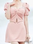 画像10: XSサイズあり【ANGEL R/エンジェルアール】バストビジュー/ クロスタック/ パフスリーブ/ セパレート/ マイクロミニ/ フレア/ミニドレス/ キャバドレス[OF2] (10)