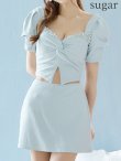 画像34: XSサイズあり【ANGEL R/エンジェルアール】バストビジュー/ クロスタック/ パフスリーブ/ セパレート/ マイクロミニ/ フレア/ミニドレス/ キャバドレス[OF2] (34)