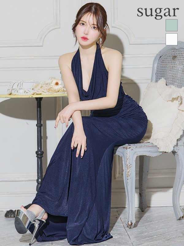 画像13: 【ANGEL R/エンジェルアール】ドレープ/ バックレースアップ/ タック/ タイト/ ロングドレス/ キャバドレス long[OF2] (13)