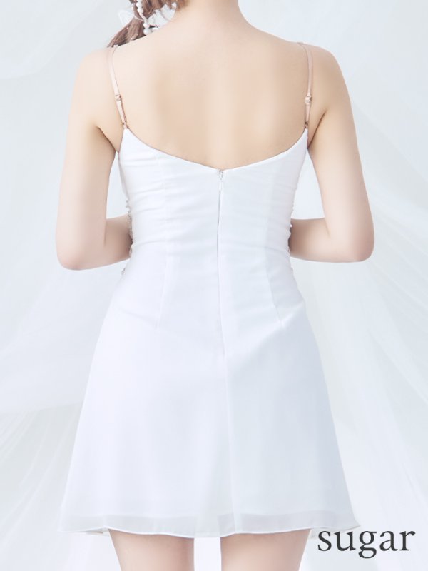 画像9: XSサイズあり【ANGEL R/エンジェルアール】パールチェーン/ バストビジュー/ キャミソール/ フレア/ ミニドレス/ キャバドレス[OF2] (9)