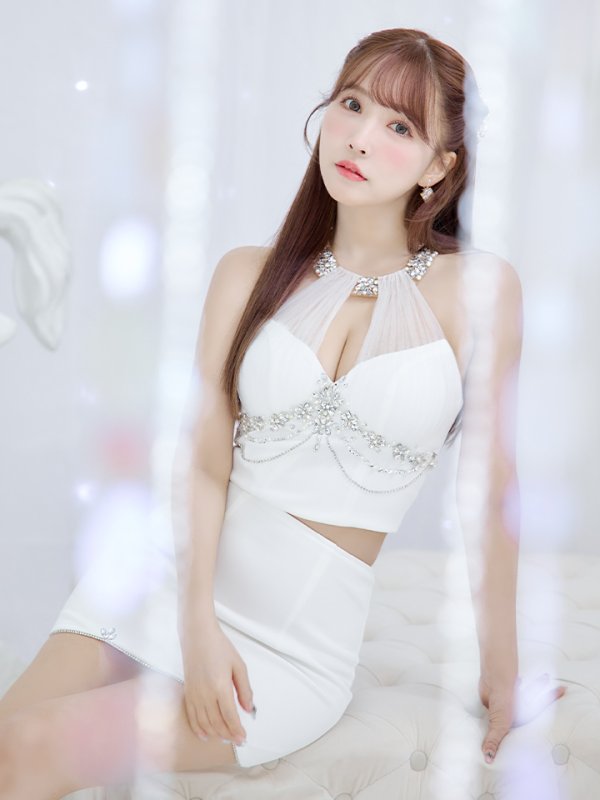 画像11: XSサイズあり【ANGEL R/エンジェルアール】ホルターネック/ バストレース/ ビジュー/ セパレート/ タイト/ マイクロミニ/ ミニドレス/ キャバドレス[OF2] (11)