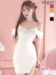 画像1: XSサイズあり【ANGEL R/エンジェルアール】 シフォンスリーブ/ ビジュー/ メッシュ/ ミニドレス/ キャバドレス[OF2] (1)