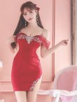 画像10: XSサイズあり【ANGEL R/エンジェルアール】 シフォンスリーブ/ ビジュー/ メッシュ/ ミニドレス/ キャバドレス[OF2] (10)
