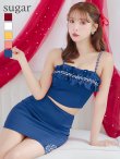画像4: XSサイズあり【ANGEL R/エンジェルアール】バストフリル/ パール/ ビジュー/ ベアトップ/ セパレート/ タイト/ ミニドレス/ キャバドレス[OF2] (4)