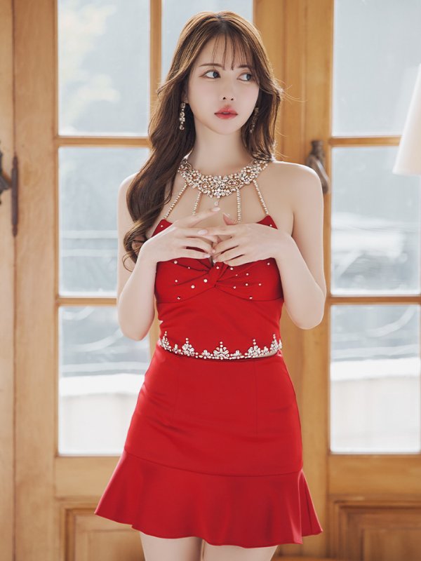 画像8: XSサイズあり【ANGEL R/エンジェルアール】バストツイストデザイン/ デコルテビジュー/ セパレートスタイル/ マイクロミニ/ ミニドレス/ キャバドレス[OF2] (8)