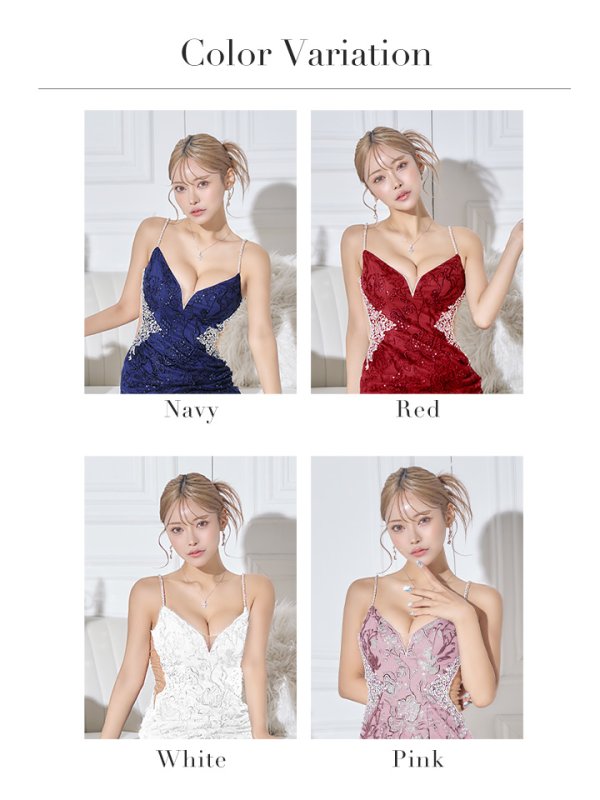 画像27: XSサイズあり【ANGEL R/エンジェルアール】フラワーレースデザイン/ ビジュー/ メッシュ/ キャミソール/ タイト/ ミニドレス/ キャバドレス[OF2] (27)