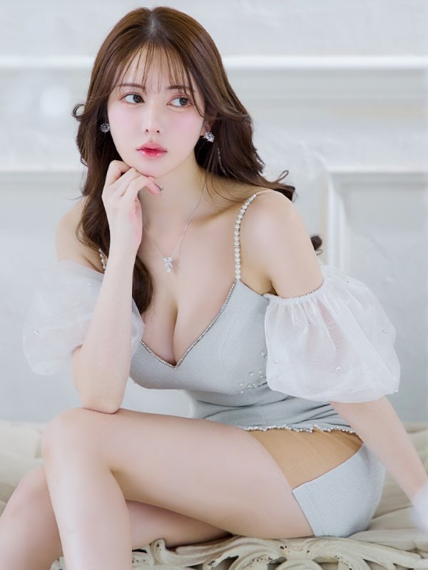 画像14: XSサイズあり【ANGEL R/エンジェルアール】バルーンスリーブ/ キャミソール/ ラメ/ サイドシアー/ タイト/ ミニドレス/ キャバドレス[OF2] (14)