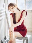 画像12: XSサイズあり【ANGEL R/エンジェルアール】リボンショルダー / Vカット / ビジュー / メッシュ / マイクロミニドレス/ キャバドレス[OF2] (12)