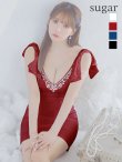 画像22: XSサイズあり【ANGEL R/エンジェルアール】リボンショルダー / Vカット / ビジュー / メッシュ / マイクロミニドレス/ キャバドレス[OF2] (22)