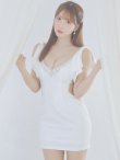 画像30: XSサイズあり【ANGEL R/エンジェルアール】リボンショルダー / Vカット / ビジュー / メッシュ / マイクロミニドレス/ キャバドレス[OF2] (30)